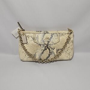 Coach GD/Natural Snake Pattern Leather Small Clutch Purse